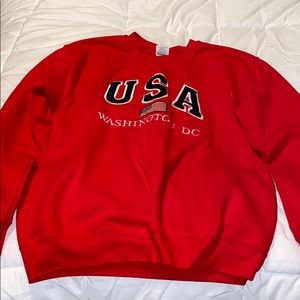 Unworn USA red crew neck
